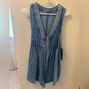 Viral Free Peoplee Denim Romper